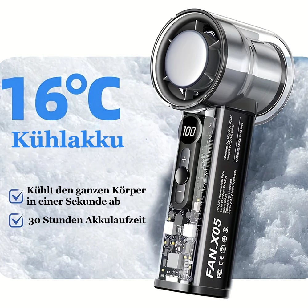 🔥 Letzter Aktionstag! 🔥 Kaltkompressen-Ventilator, transparenter Mini-Ventilator im Mecha-Stil