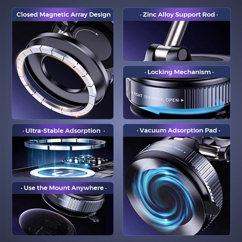 360° verstellbarer magnetischer Vakuum-Telefonhalter📱🚗