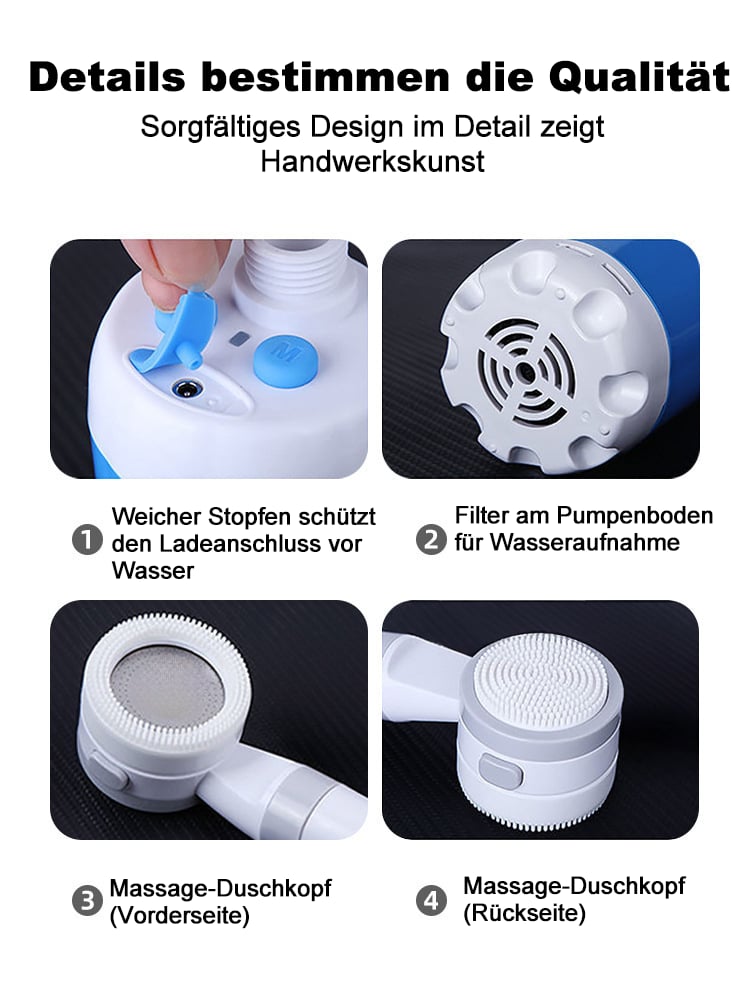 🚿✨Tragbare Campingdusche Mit Einstellbarem Durchfluss ✨Für Einfaches Und Bequemes Reinigen Im Freien!