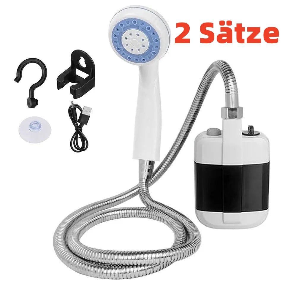 🚿✨Tragbare Campingdusche Mit Einstellbarem Durchfluss ✨Für Einfaches Und Bequemes Reinigen Im Freien!