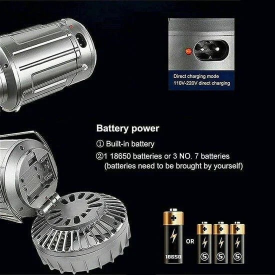 🔥Tragbare LED-Camping-Laterne mit Ventilator💡Sommeraktion: 50 % Rabatt!☀️🏕️