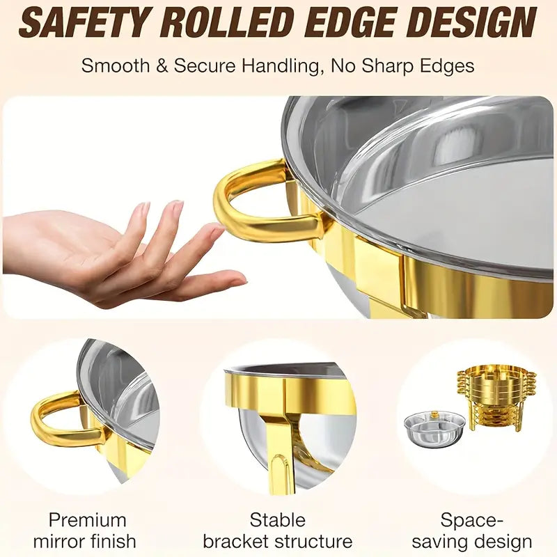 🔥 Black Friday - 60 % Rabatt zum Tiefstpreis! 🔥Edelstahl-Aufwärmpfannen-Buffet-Set