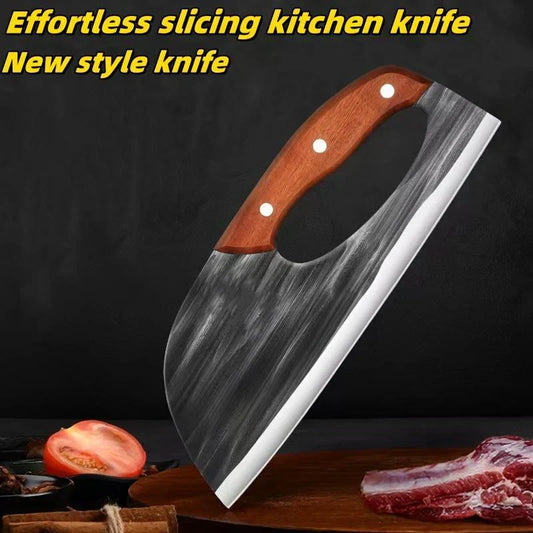 Ergonomisches Küchenmesser mit vorderem Griff – Kraftsparend, Extra Scharf & Rutschfest | Gemüse & Fleisch