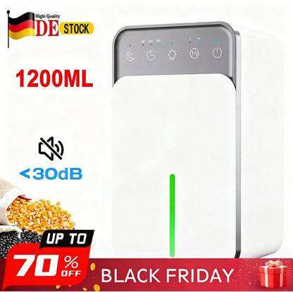 🌿💦 220V mit Mehrfarbigen LED-Lichtern & Auto-Timer - Niedrige Energie & leiser Betrieb - Ideal für Schlafzimmer und Keller