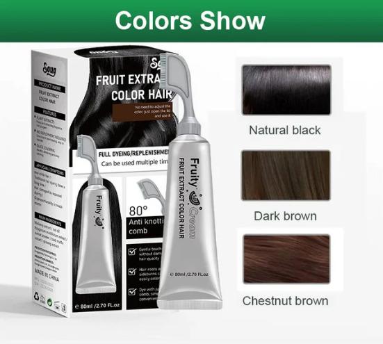 Fruchtessenz-Haarfärbekamm – Sanft färbend und pflegend für glänzendes Haar 💇‍♀️🌟