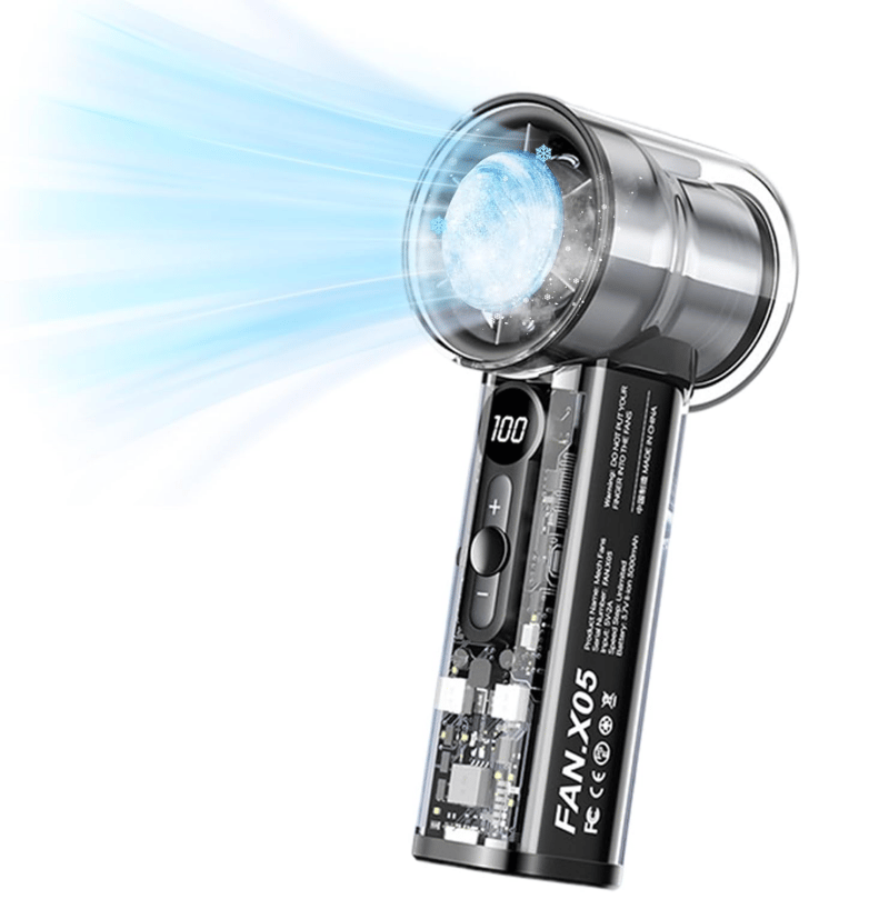 🔥 Letzter Aktionstag! 🔥 Kaltkompressen-Ventilator, transparenter Mini-Ventilator im Mecha-Stil