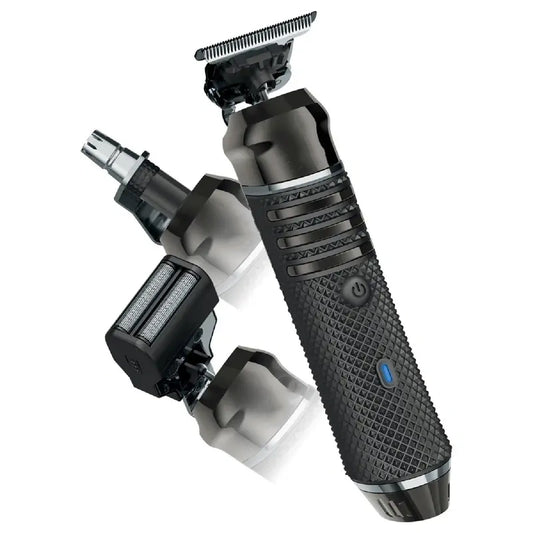 ⏳Nur für begrenzte Zeit: 50% Rabatt! 🏆Luxuriöses 3-in-1 professionelles Herren-Pflegeset – T-Klingen-Trimmer, Folienrasierer & Nasentrimmer – mit LED-Display und USB-Aufladung