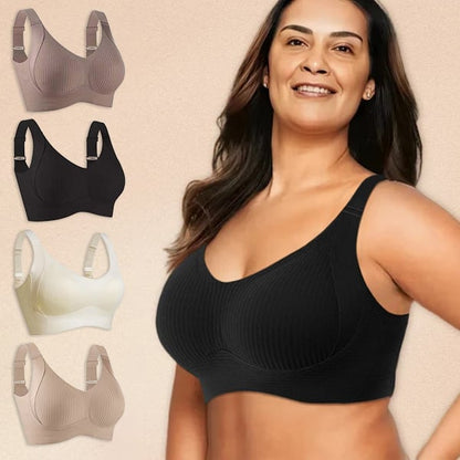 🎁 1 Kaufen, 1 Gratis 💕 Damen Rippenstrick Push-Up Verstellbarer Drahtloser BH