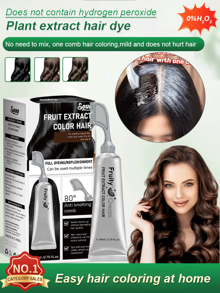 Fruchtessenz-Haarfärbekamm – Sanft färbend und pflegend für glänzendes Haar 💇‍♀️🌟