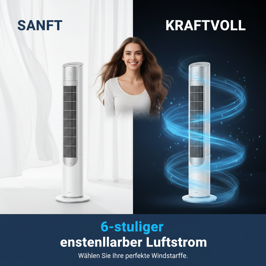 6-stufiger Luftstrom