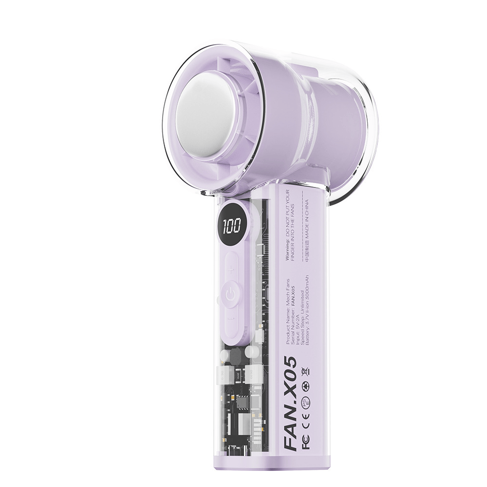 🔥 Letzter Aktionstag! 🔥 Kaltkompressen-Ventilator, transparenter Mini-Ventilator im Mecha-Stil