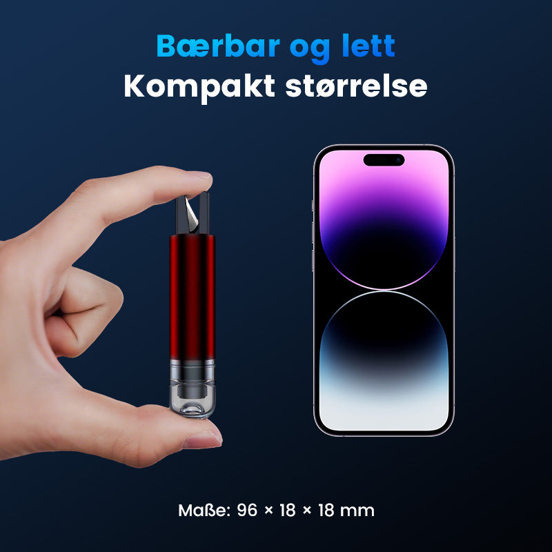 🔥🚨Lebensrettender Auto-Nothammer mit Wolframspitze und Gurtschneider