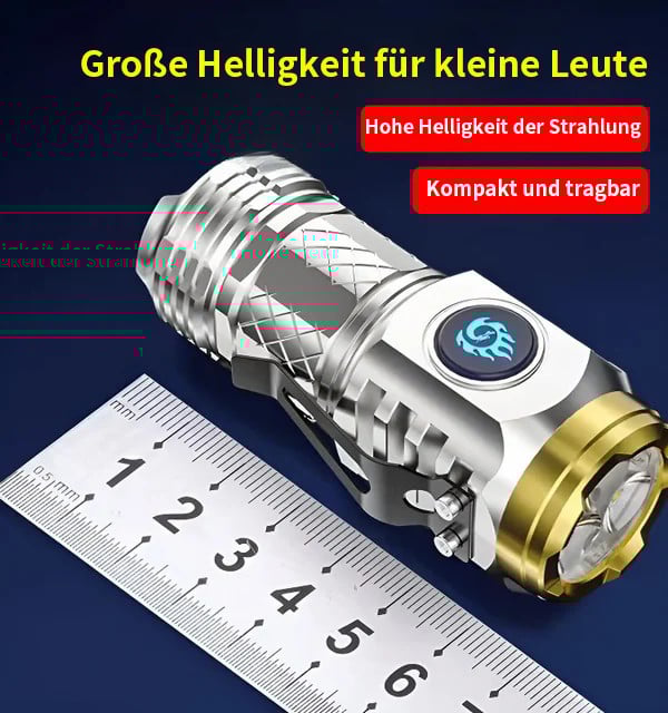🔥Superhelles LED Taschenlicht, ladbare Mini-Dreiaugen-Lampe für Outdoor und Zuhause