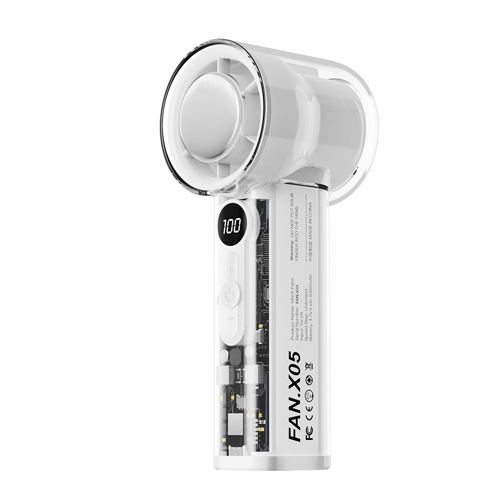 🔥 Letzter Aktionstag! 🔥 Kaltkompressen-Ventilator, transparenter Mini-Ventilator im Mecha-Stil