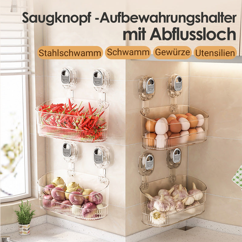 🎁Zeitlich begrenzt 50%RABATT🎁Aufbewahrungsregal mit Saugnapf und Abflussloch