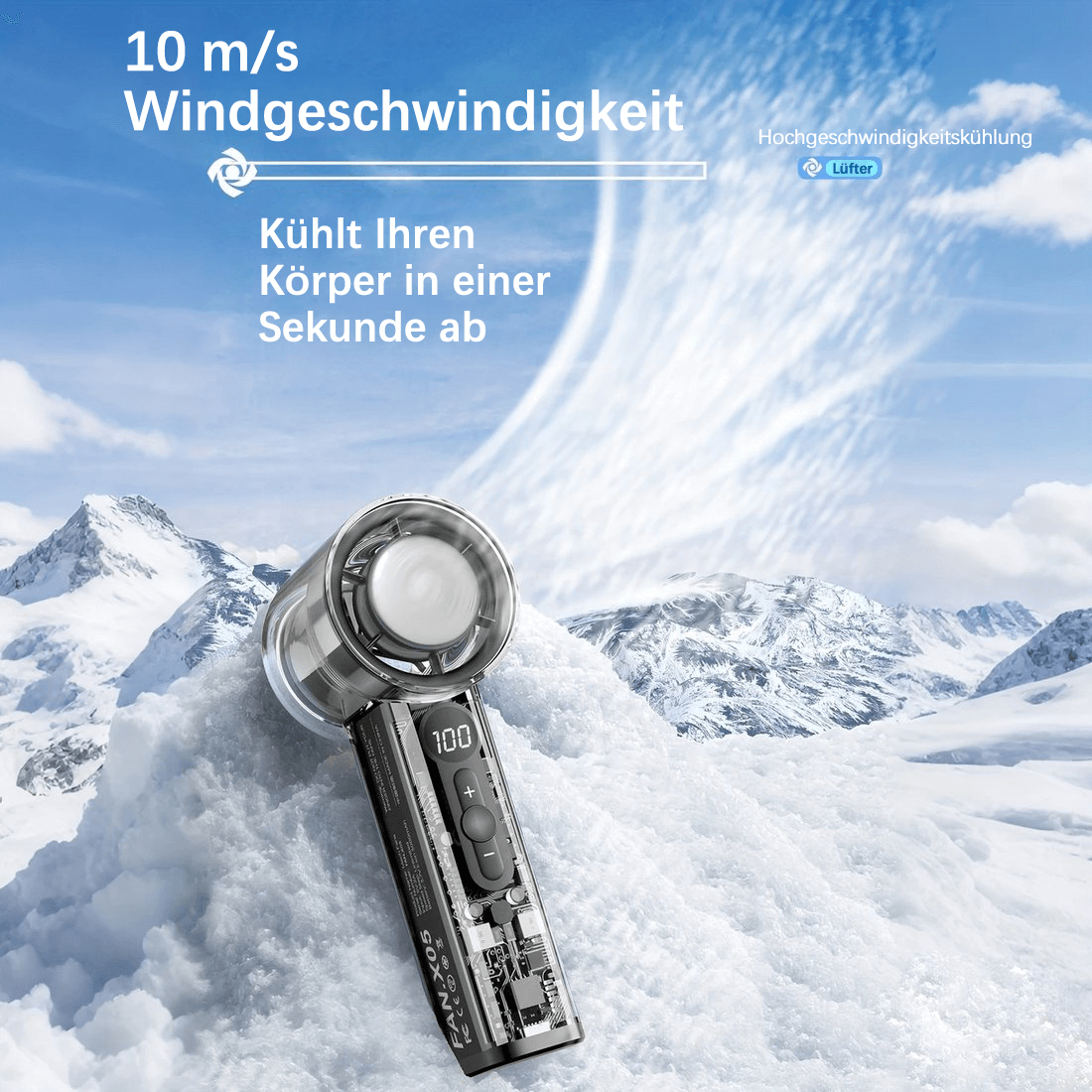 🔥 Letzter Aktionstag! 🔥 Kaltkompressen-Ventilator, transparenter Mini-Ventilator im Mecha-Stil