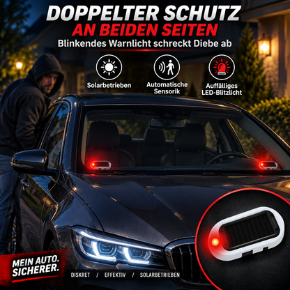 🚗 Solar-Dummy-Alarm mit LED-Blinklicht – Lichtsensor, simuliert Alarmanlage, für Auto & Innenraum