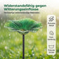 Bunter Vogelfutterspender als Blumenstab für den Garten