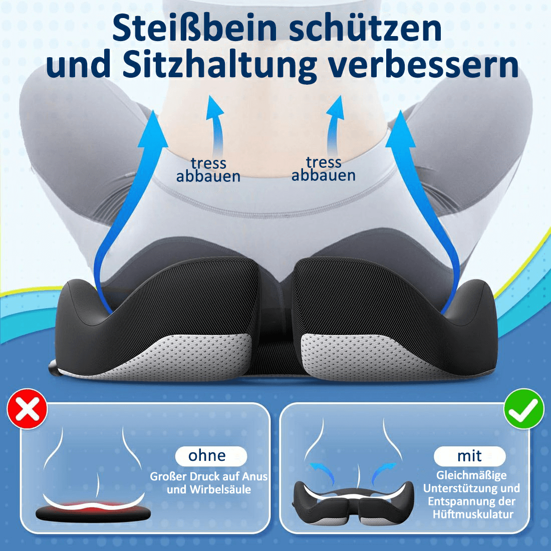 ✨✨Ergonomisches Sitzkissen aus Memory-Schaumstoff