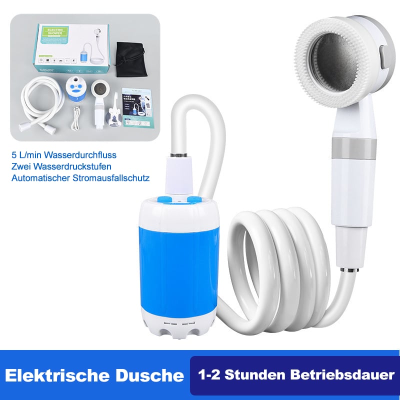 🚿✨Tragbare Campingdusche Mit Einstellbarem Durchfluss ✨Für Einfaches Und Bequemes Reinigen Im Freien!