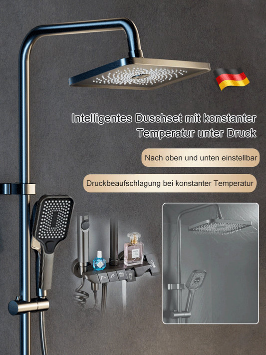 🛍️ 50 % Rabatt – Duschset mit Aufputz-Armatur, wandmontiert & Brauseset, Vollkupfer, Druckverstärkung, Thermostat – für den täglichen Gebrauch 🚿