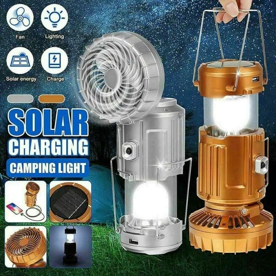 🔥Tragbare LED-Camping-Laterne mit Ventilator💡Sommeraktion: 50 % Rabatt!☀️🏕️