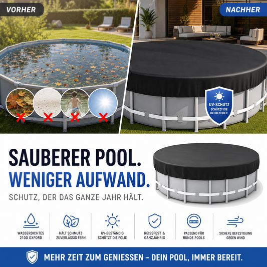 🥳HEISSER SALE 2026🥳💞50.000+ VERKAUFT!👵❤️  210D Oxford – wasserdichte Abdeckung für Aufstellpools