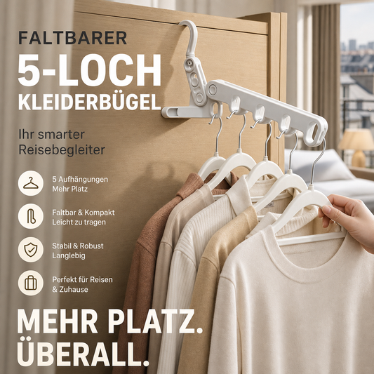 ⏳💥 Nur noch 3 Stunden – 3,49 €!! 🔥🧥 Faltbarer Kleiderbügel – 5 Haken, platzsparend, ideal für Reisen!