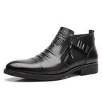 🔥Black-Friday-Mega-Angebot – 50 % Rabatt!🔥👞 Herren-Ankle-Boots aus Leder mit doppelseitigem Reißverschluss und spitzer Zehenpartie