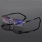Rahmenlose, ultraleichte Lesebrille mit Diamantschliff