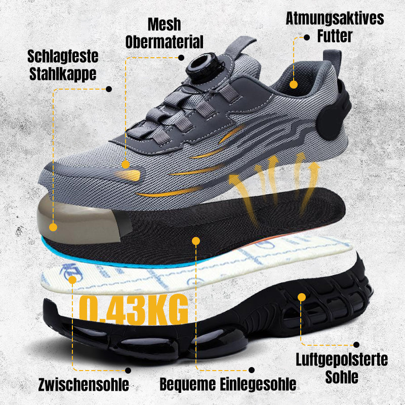 🔥2025 Heißer Verkauf 50% RABATT🔥Schlag- und stichfeste Sicherheitsschuhe mit Drehknopf