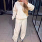 👗2-teiliges lässiges Sweatshirt mit Rundhalsausschnitt und Jogginghose