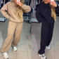 👗2-teiliges lässiges Sweatshirt mit Rundhalsausschnitt und Jogginghose