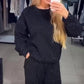 👗2-teiliges lässiges Sweatshirt mit Rundhalsausschnitt und Jogginghose