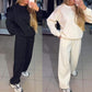 👗2-teiliges lässiges Sweatshirt mit Rundhalsausschnitt und Jogginghose