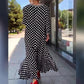 👗Schickes, elegantes Polka Dot-Kleid mit langen Ärmeln für Damen