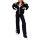 🎁Zweiteiler für Damen:✨ 2-teilige gestreifte Jacke mit Reißverschluss und lässige Hose🌸