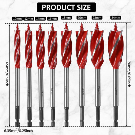 🎄Weihnachtsangebote🔥8-teiliges 4-schneidiges Schlangenbohrer-Set für die Holzbearbeitung