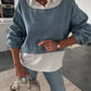 🩵Modisches zweiteiliges Set aus langärmligem Jeansoberteil und Hose für Damen