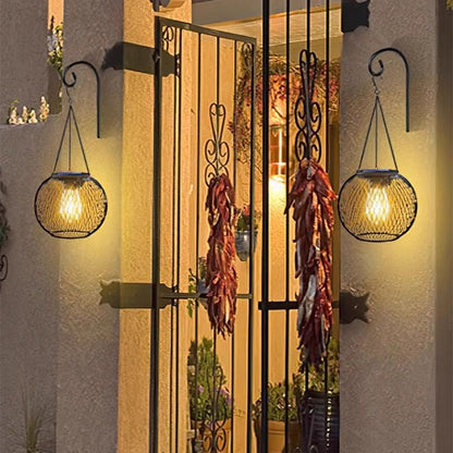 Solar Hängelampe Retro Metall - IP65 Wasserdicht für Garten & Terrasse