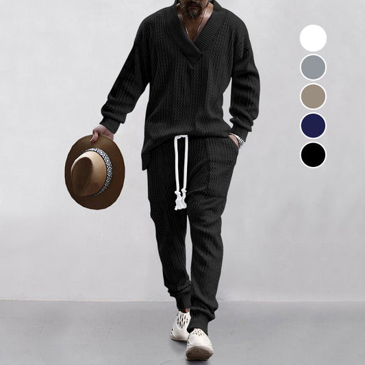💥 2-teiliges Herren-Set aus Baggy-Sweatshirt mit V-Ausschnitt und Jogginghose