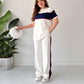 Damen Zweiteiliger Farbblock-Trainingsanzug Casual