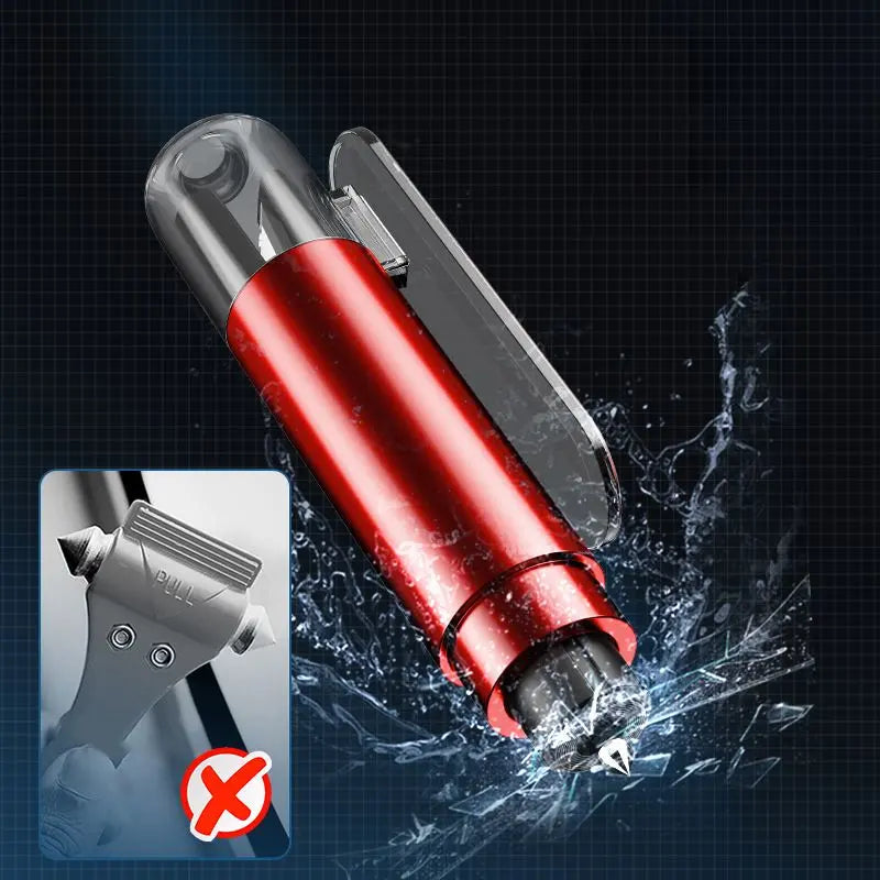 🔥🚨Lebensrettender Auto-Nothammer mit Wolframspitze und Gurtschneider