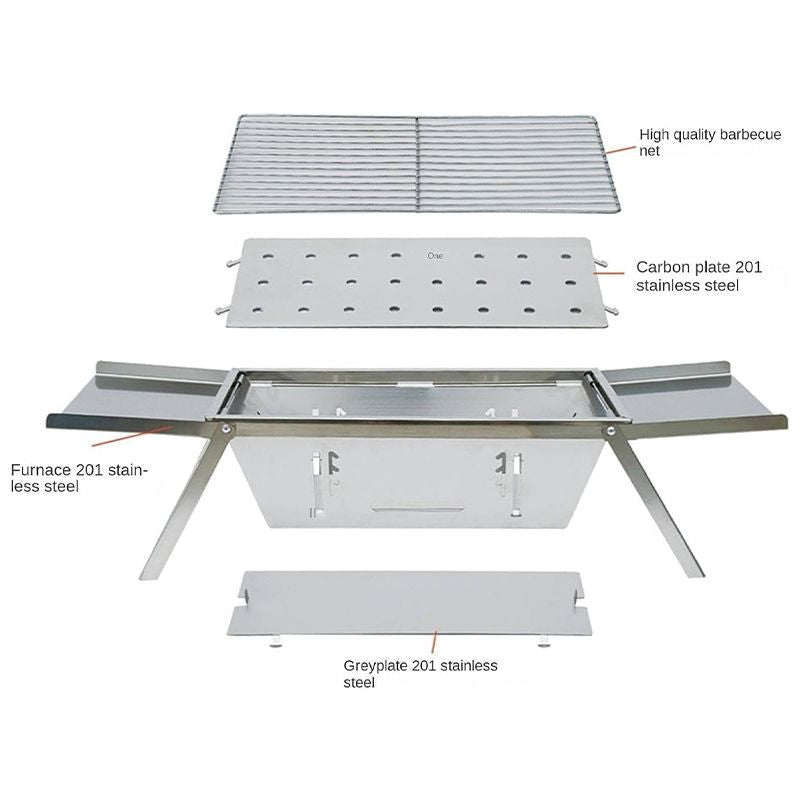 🔥Klappbarer Edelstahl-Grill für draußen💥
