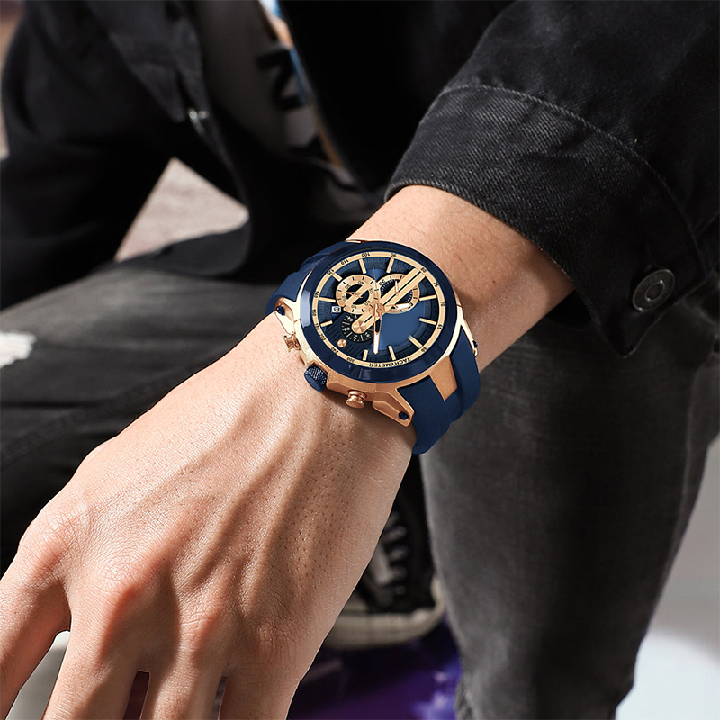 🔥Sportuhr im Stil mit Leuchtanzeige, Silikonarmband und wasserdichtem Design