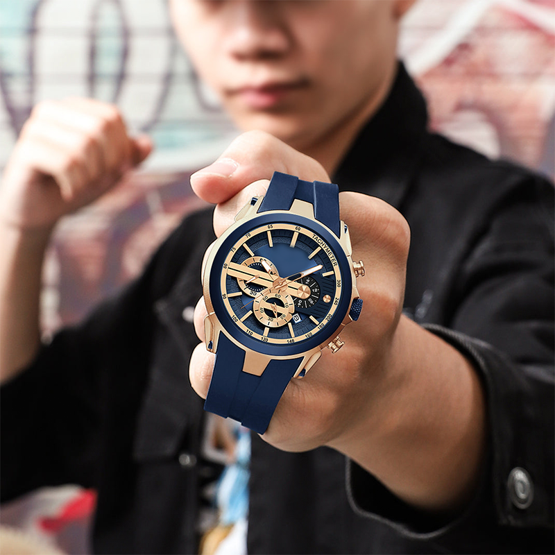 🔥Sportuhr im Stil mit Leuchtanzeige, Silikonarmband und wasserdichtem Design