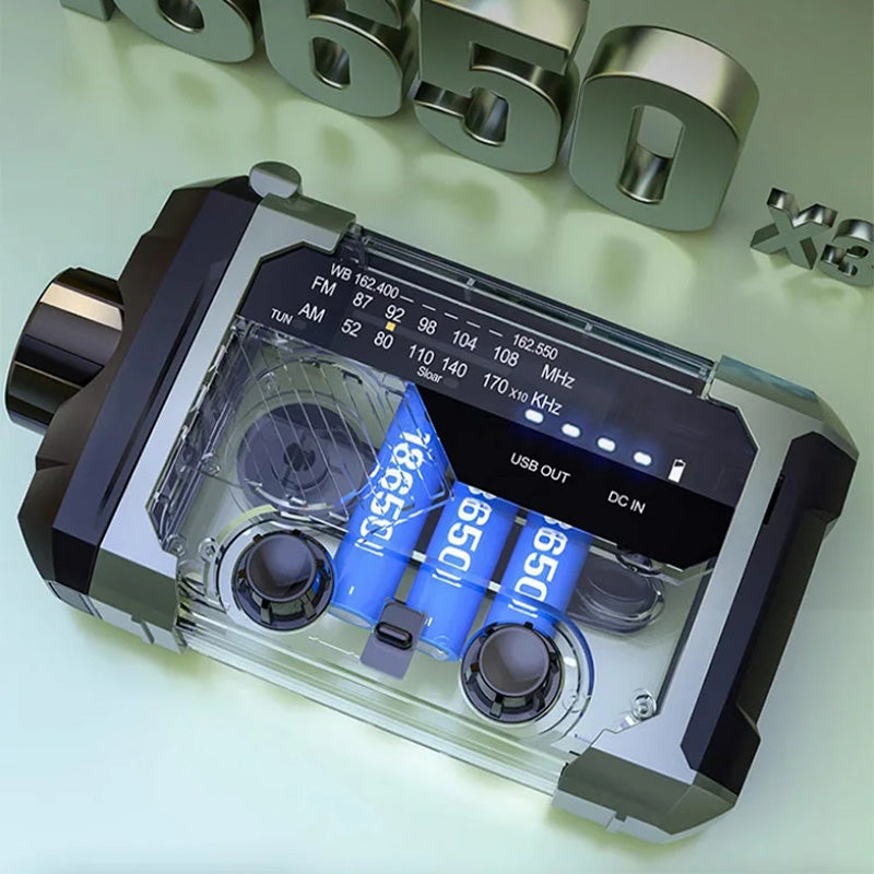 🔥Tragbares Multifunktionsradio mit Handkurbel und Taschenlampe