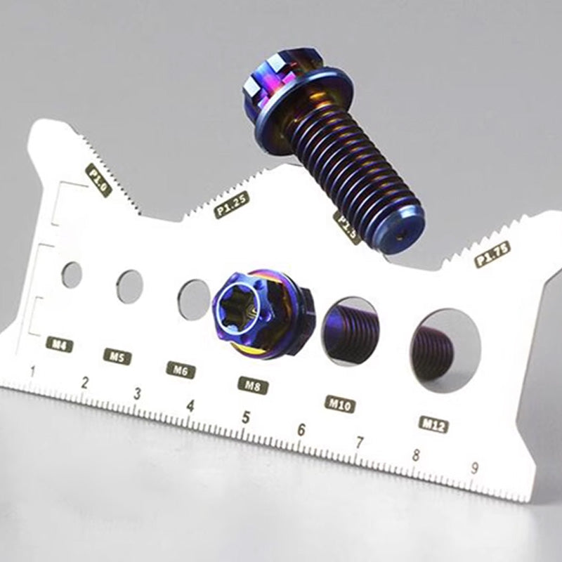 Dual-sided bolt measurement card (stainless steel)