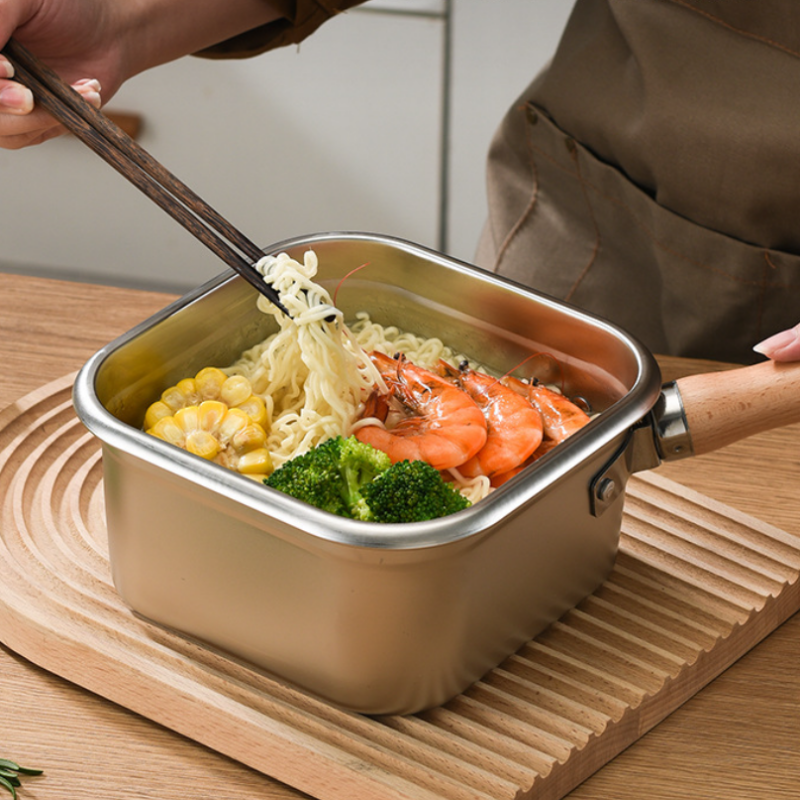 Multifunktion-Set: Fritteuse mit Frischhaltedose-Funktion (abnehmbarer Griff + Deckel)