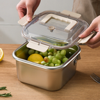 Multifunktion-Set: Fritteuse mit Frischhaltedose-Funktion (abnehmbarer Griff + Deckel)